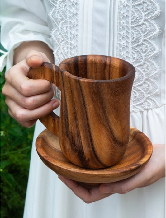 Acacia Wood Cup Set